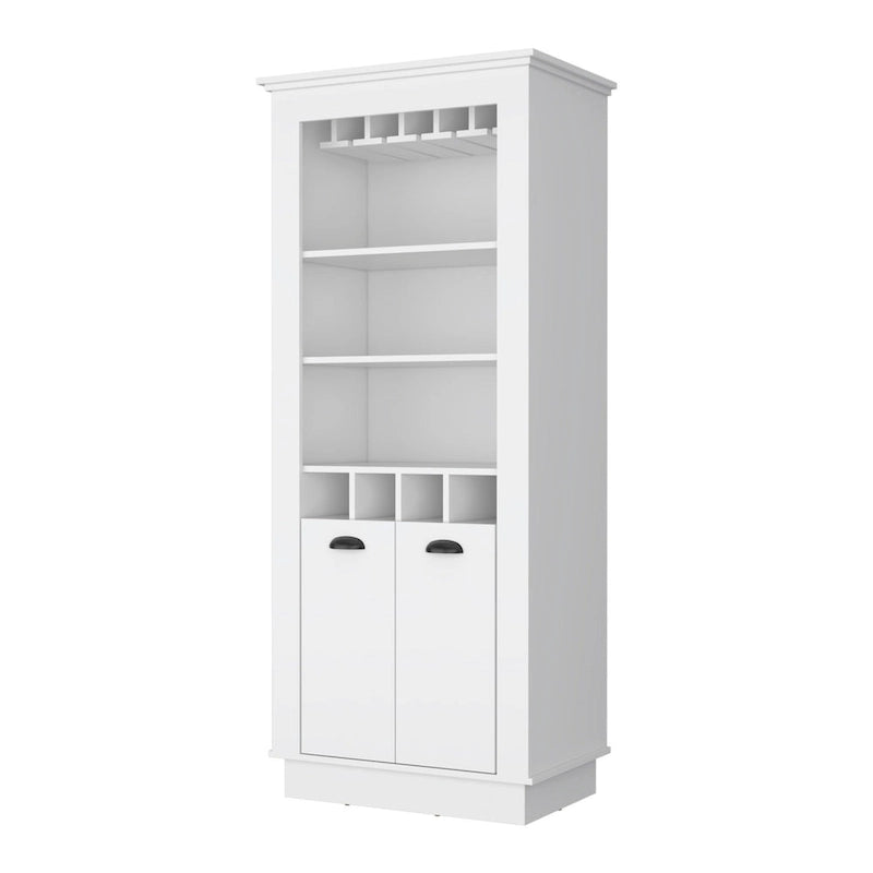 Meuble de bar blanc autoportant avec rangement pour le vin