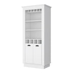 Meuble de bar blanc autoportant avec rangement pour le vin