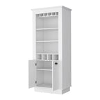 Meuble de bar blanc autoportant avec rangement pour le vin