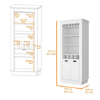 Meuble de bar blanc autoportant avec rangement pour le vin