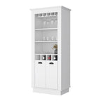 Meuble de bar blanc autoportant avec rangement pour le vin