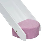 Lit mezzanine double avec cadre en forme de maison, toboggan et échelle, pour 1 enfant, coloris naturel/blanc