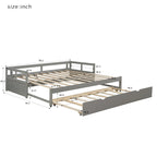 Lit de repos jumeau gris avec lit gigogne, pour 2 personnes