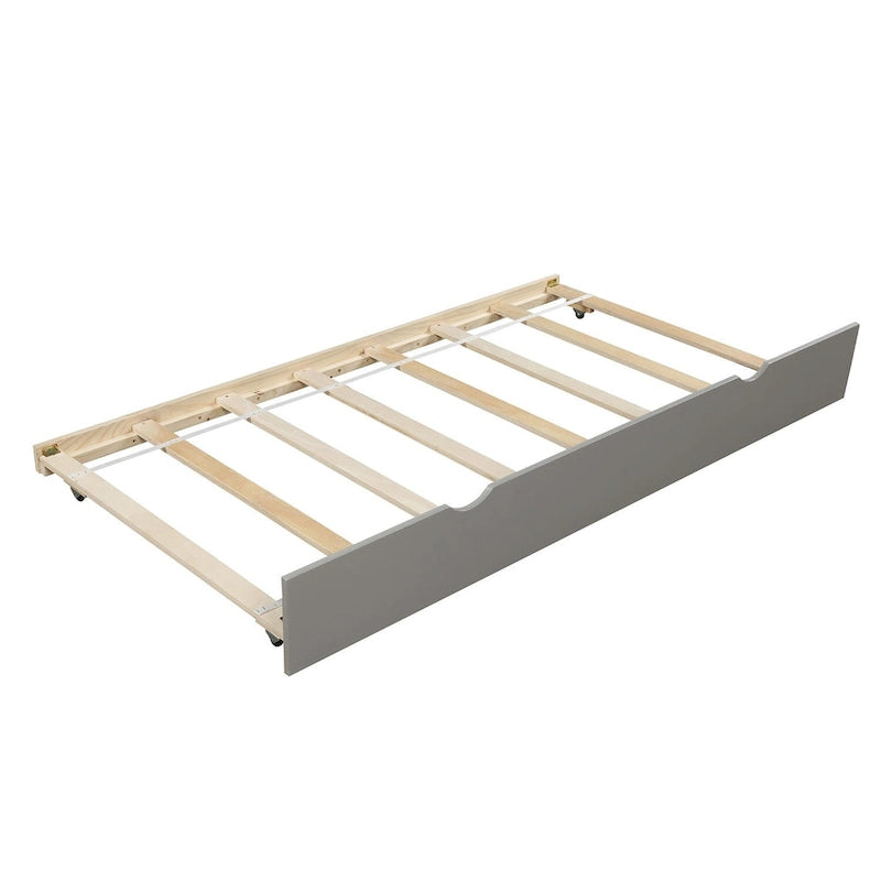 Lit de repos jumeau gris avec lit gigogne, pour 2 personnes