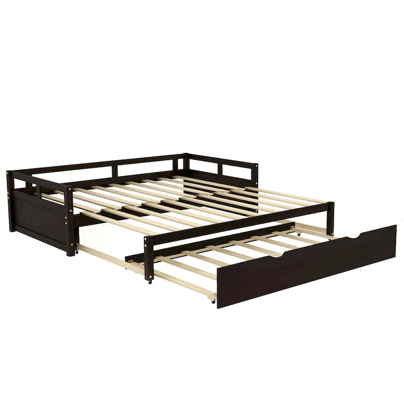 Lit de repos double Espresso avec lit gigogne escamotable, 2 couchages
