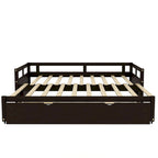 Lit de repos double Espresso avec lit gigogne escamotable, 2 couchages