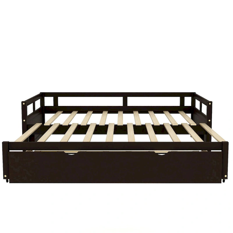 Lit de repos double Espresso avec lit gigogne escamotable, 2 couchages