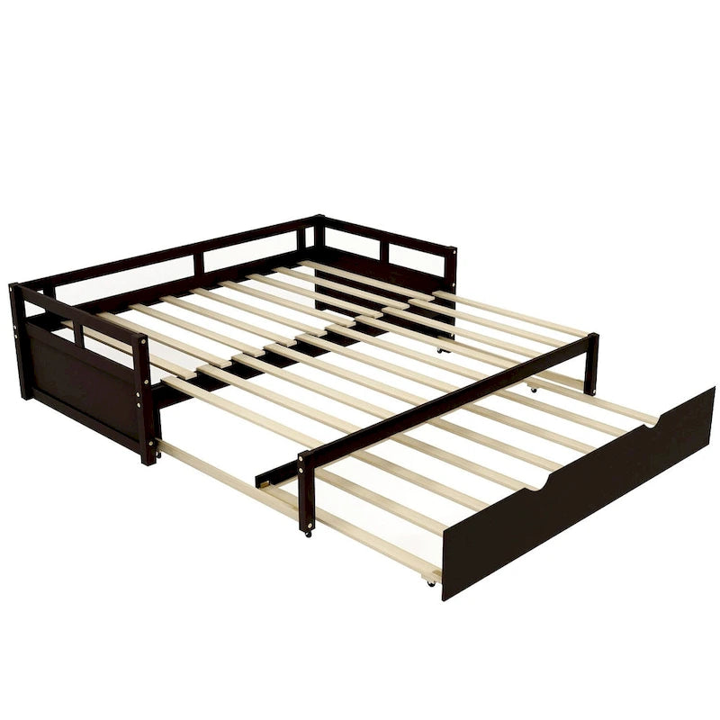 Lit de repos double Espresso avec lit gigogne escamotable, 2 couchages