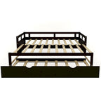 Lit de repos double Espresso avec lit gigogne escamotable, 2 couchages