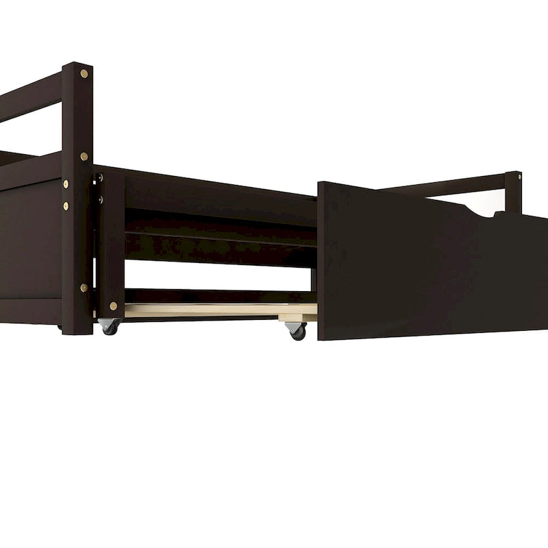 Lit de repos double Espresso avec lit gigogne escamotable, 2 couchages