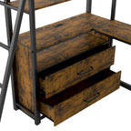 Lit mezzanine jumeau noir avec bureau, tiroirs et lumière LED, 1 personne