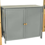 Lit mezzanine jumeau gris avec armoire de rangement et bureau, pour 1