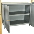 Lit mezzanine jumeau gris avec armoire de rangement et bureau, pour 1
