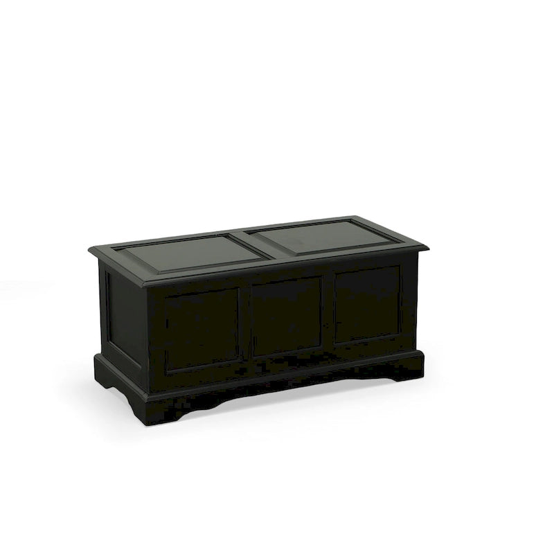 Coffre de rangement avec dessus en placage de bois noir, assemblage par 1 personne