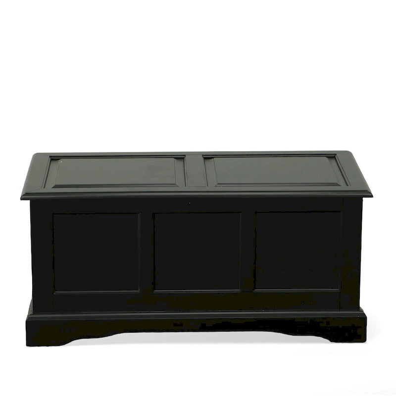 Coffre de rangement avec dessus en placage de bois noir, assemblage par 1 personne