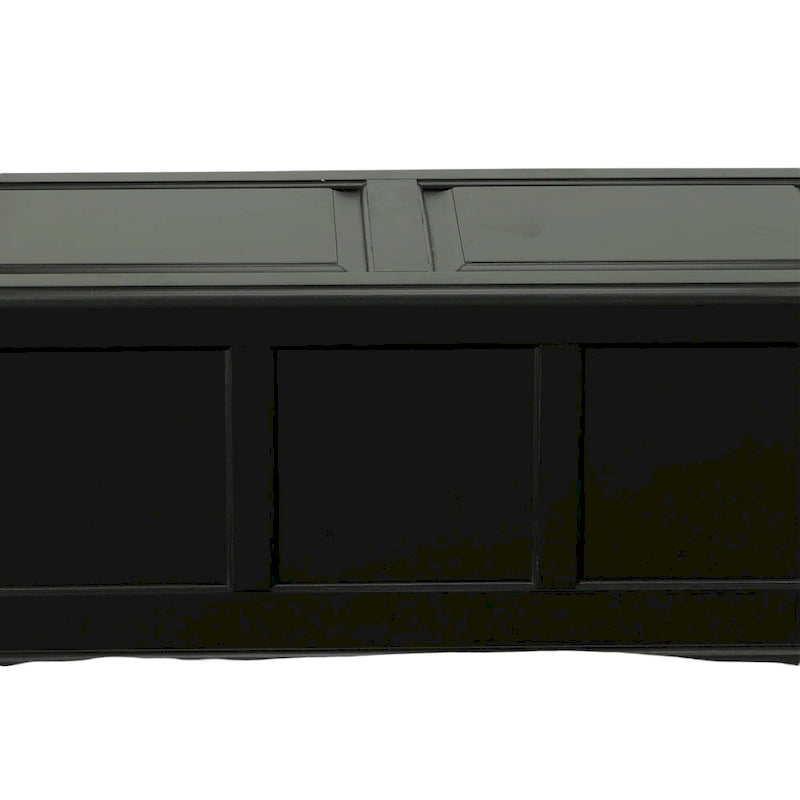Coffre de rangement avec dessus en placage de bois noir, assemblage par 1 personne