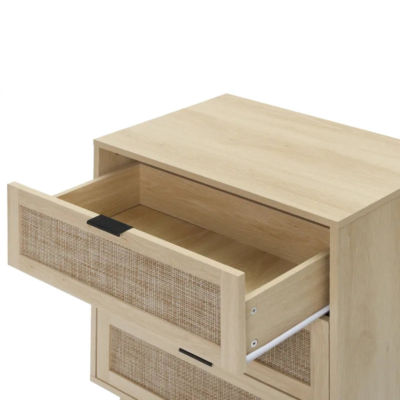 Table d'appoint à 3 tiroirs, style rotin, 5 couleurs, individuelle