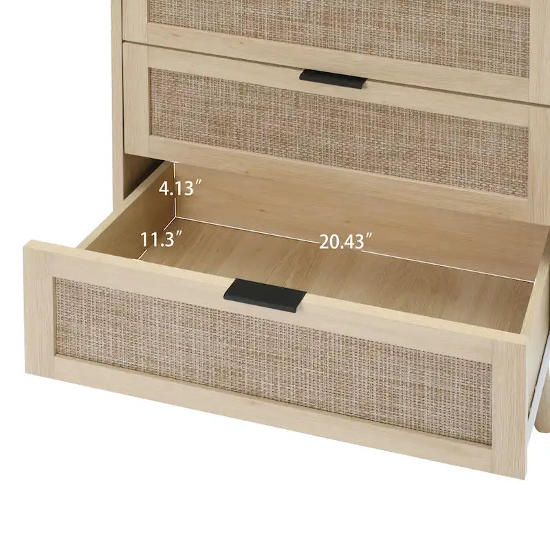 Table d'appoint à 3 tiroirs, style rotin, 5 couleurs, individuelle