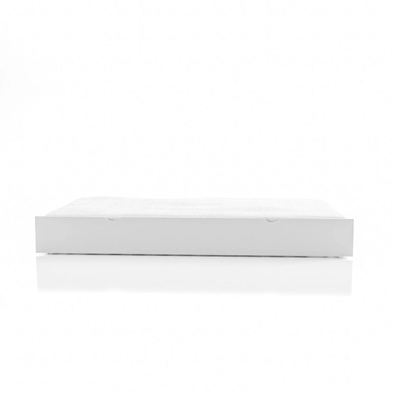 Lit gigogne double gris/blanc antique – Style transitionnel, 1 place