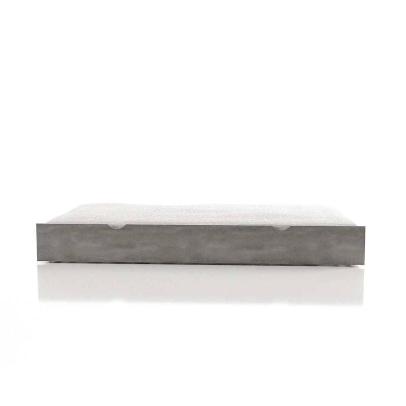 Lit gigogne double gris/blanc antique – Style transitionnel, 1 place