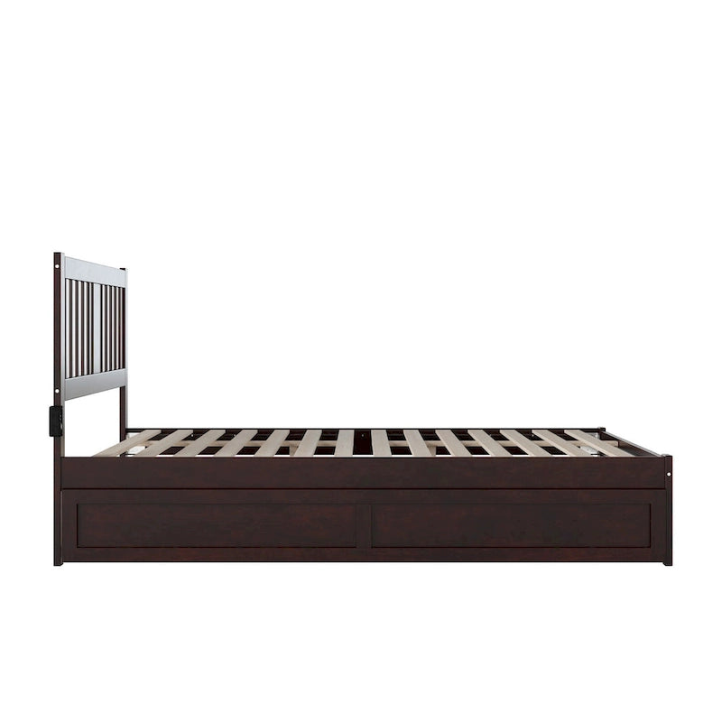Lit plateforme Espresso Queen avec lit gigogne double XL, 2 personnes