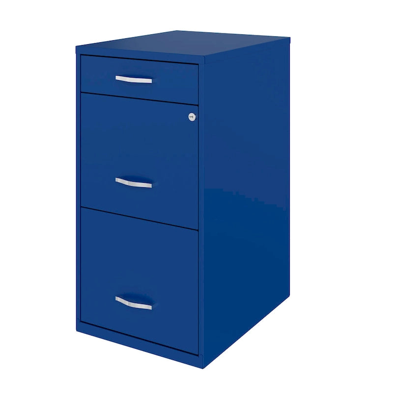 Classeur métallique bleu à 3 tiroirs, format lettre, 1 personne