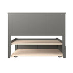 Lit plateforme double en bois massif avec pied de lit et lit gigogne double – Espresso / Gris / Noyer / Blanc / Caramel Latte / Café Crème, 2 couchages