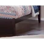 Lit plateforme double en bois massif avec pied de lit et lit gigogne double – Espresso / Gris / Noyer / Blanc / Caramel Latte / Café Crème, 2 couchages