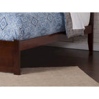 Lit plateforme double en bois massif avec pied de lit et lit gigogne double – Espresso / Gris / Noyer / Blanc / Caramel Latte / Café Crème, 2 couchages