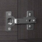 Armoire haute gris tempête avec portes et étagères ouvertes, 1 personne