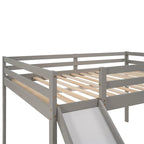 Lit mezzanine pleine grandeur avec échelle – Espresso / Gris / Blanc, Simple