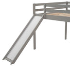 Lit mezzanine pleine grandeur avec échelle – Espresso / Gris / Blanc, Simple
