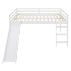 Lit mezzanine pleine grandeur avec échelle – Espresso / Gris / Blanc, Simple