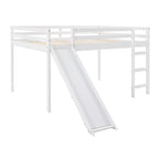 Lit mezzanine pleine grandeur avec échelle – Espresso / Gris / Blanc, Simple