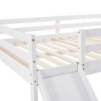 Lit mezzanine pleine grandeur avec échelle – Espresso / Gris / Blanc, Simple
