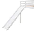 Lit mezzanine pleine grandeur avec échelle – Espresso / Gris / Blanc, Simple