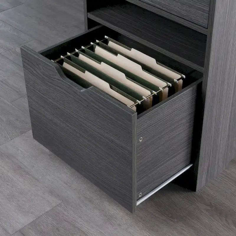 Meuble de classement en charbon de bois avec tiroir et étagère ouverte, pour un utilisateur