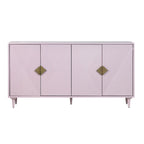 Buffet lilas 4 portes avec quincaillerie dorée, 1 pièce, 183 cm L
