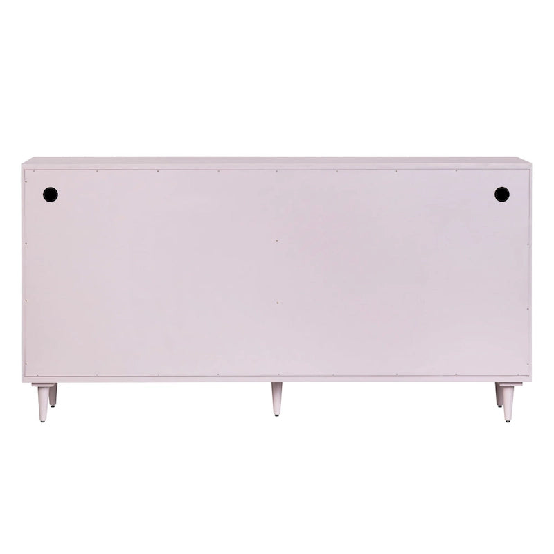 Buffet lilas 4 portes avec quincaillerie dorée, 1 pièce, 183 cm L