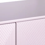 Buffet lilas 4 portes avec quincaillerie dorée, 1 pièce, 183 cm L