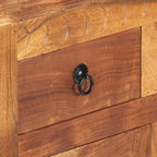 Bahut marron 2 portes 2 tiroirs en bois d'acacia massif