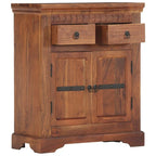 Bahut marron 2 portes 2 tiroirs en bois d'acacia massif