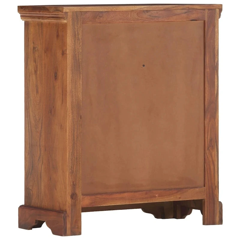 Bahut marron 2 portes 2 tiroirs en bois d'acacia massif