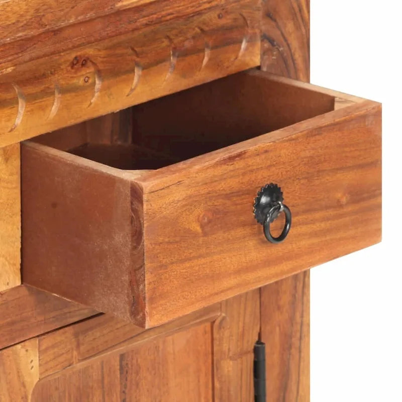 Bahut marron 2 portes 2 tiroirs en bois d'acacia massif