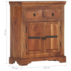 Bahut marron 2 portes 2 tiroirs en bois d'acacia massif
