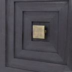 Meuble d'appoint 2 portes, 1 étagère, noir et bronze