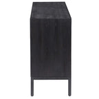 Meuble d'appoint 2 portes, 1 étagère, noir et bronze