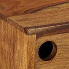 Bahut en bois de Sesham marron et blanc avec 2 portes coulissantes