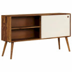 Bahut en bois de Sesham marron et blanc avec 2 portes coulissantes