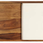 Bahut en bois de Sesham marron et blanc avec 2 portes coulissantes